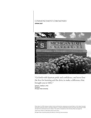 Michigan State University Commencement Spring 2021