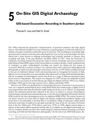 On-Site GIS Digital Archaeology GIS-Based Excavation Recording in Southern Jordan