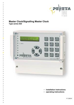 Master Clock/Signalling Master Clock Type Series 920