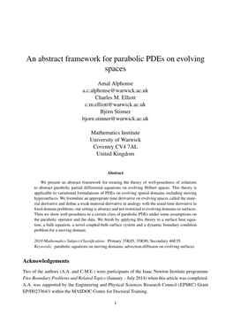 An Abstract Framework for Parabolic Pdes on Evolving Spaces