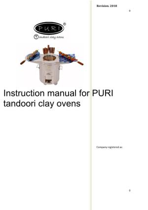Instruction Manual for PURI Tandoori Clay Ovens
