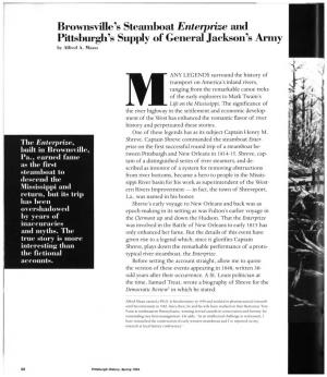 Brownsville's Steamboat Enterprize and Pittsburgh's Supply Ofgeneral Jackson's Army by Alfred A.Maass