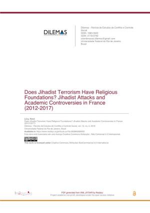 Jihadist Attacks and Academic Controversies in France (2012-2017)