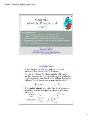 Chapter 3 Alcohols, Phenols, and Ethers