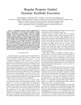 Regular Property Guided Dynamic Symbolic Execution