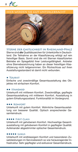 Sterne Der Gastlichkeit in Rheinland-Pfalz Sterne Sind Die Qualitätszeichen Für Unterkünfte in Deutsch- Land