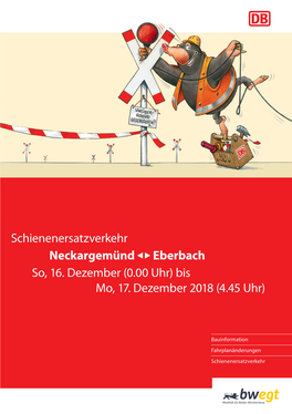 Schienenersatzverkehr Neckargemünd Eberbach So, 16