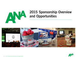2015 Sponsorship Overview and Opportunities