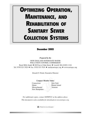 Optimizing Operation, Maintenance, and Rehabilitation of Sanitary Sewer Collection Systems