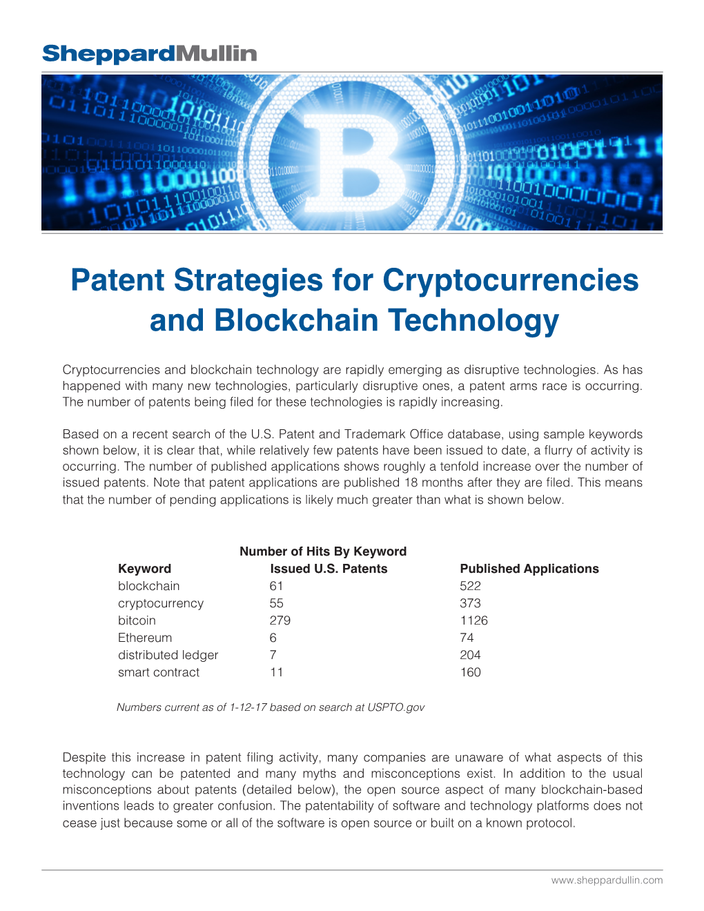 Patent Strategies for Cryptocurrencies and Blockchain Technology
