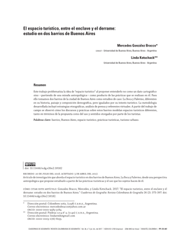 El Espacio Turístico, Entre El Enclave Y El Derrame: Estudio En Dos Barrios De Buenos Aires