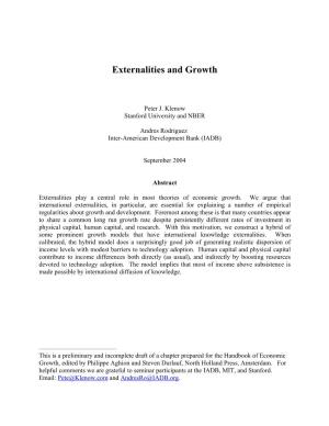 Externalities and Growth