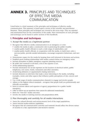 Principles and Techniques of Effective Media Communication