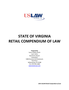 State of Virginia Retail Compendium of Law