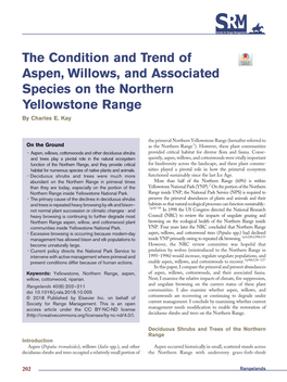 The Condition and Trend of Aspen, Willows, and Associated Species on the Northern Yellowstone Range by Charles E