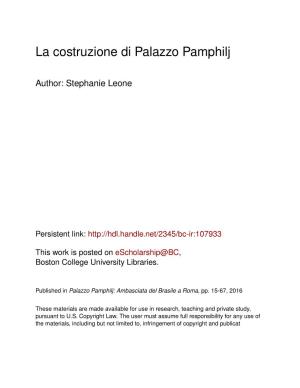 La Costruzione Di Palazzo Pamphilj