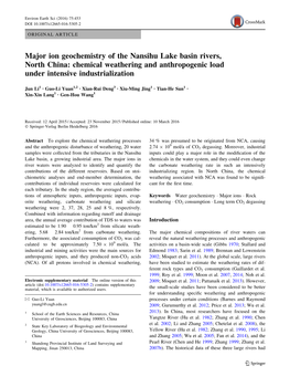 Major Ion Geochemistry of the Nansihu Lake Basin Rivers, North China: Chemical Weathering and Anthropogenic Load Under Intensive Industrialization