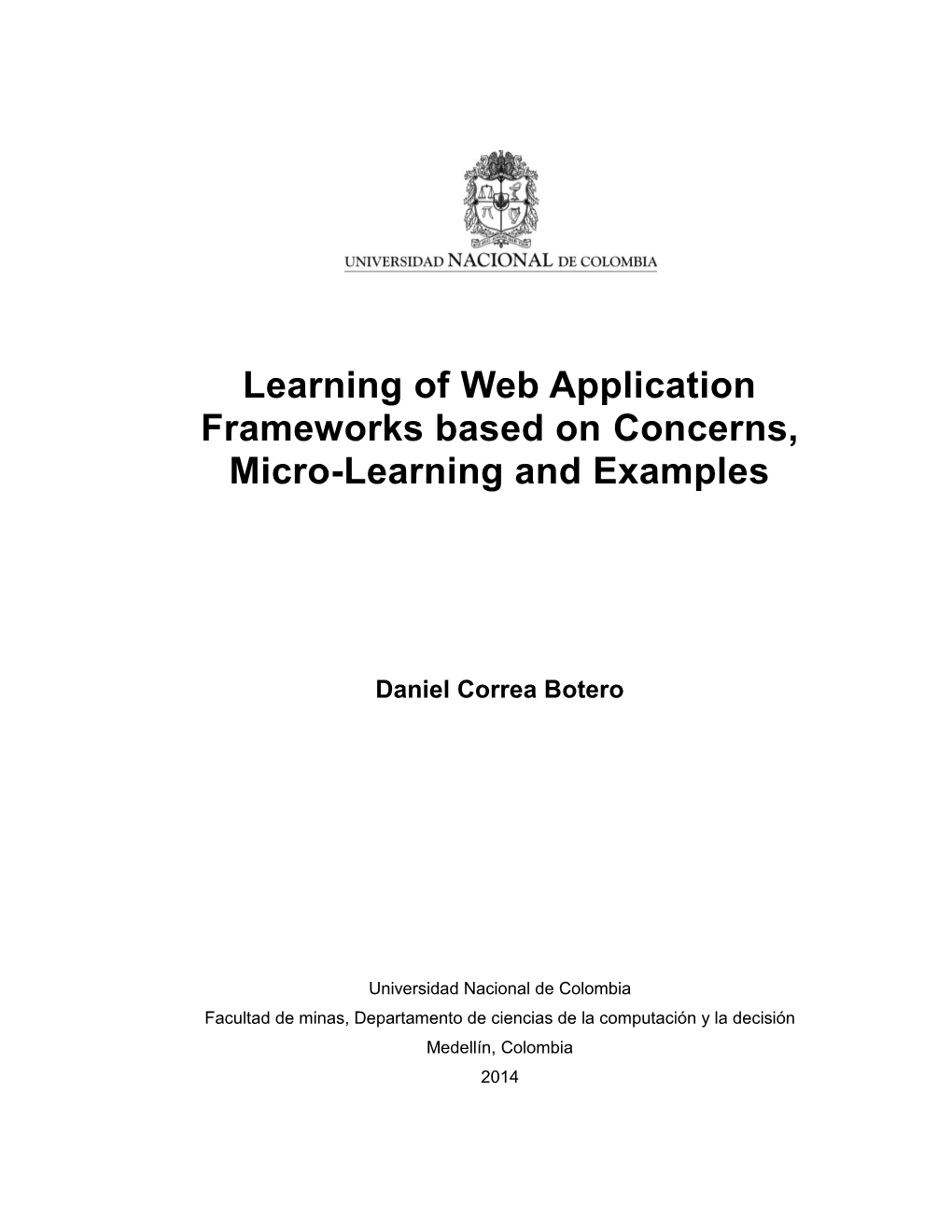 Learning of Web Application Frameworks Based on Concerns, Micro-Learning and Examples