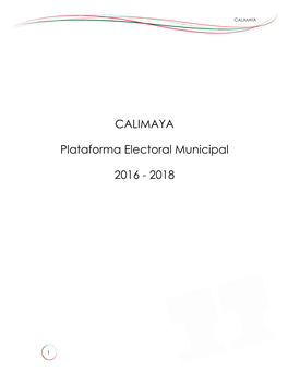 CALIMAYA Plataforma Electoral Municipal 2016