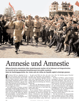 Amnesie Und Amnestie Millionen Deutsche Unterstützten Hitler, Hunderttausende Machten Mit Bei Holocaust Und Kriegsverbrechen