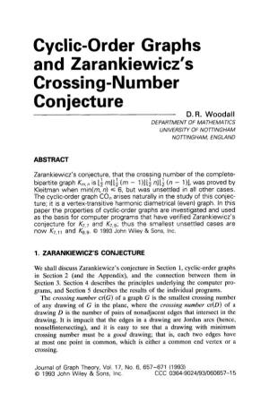 Cyclic-Order Graphs and Zarankiewicz's Crossing-Number Conjecture D.R