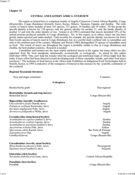 Chapter 15. Central and Eastern Africa: Overview