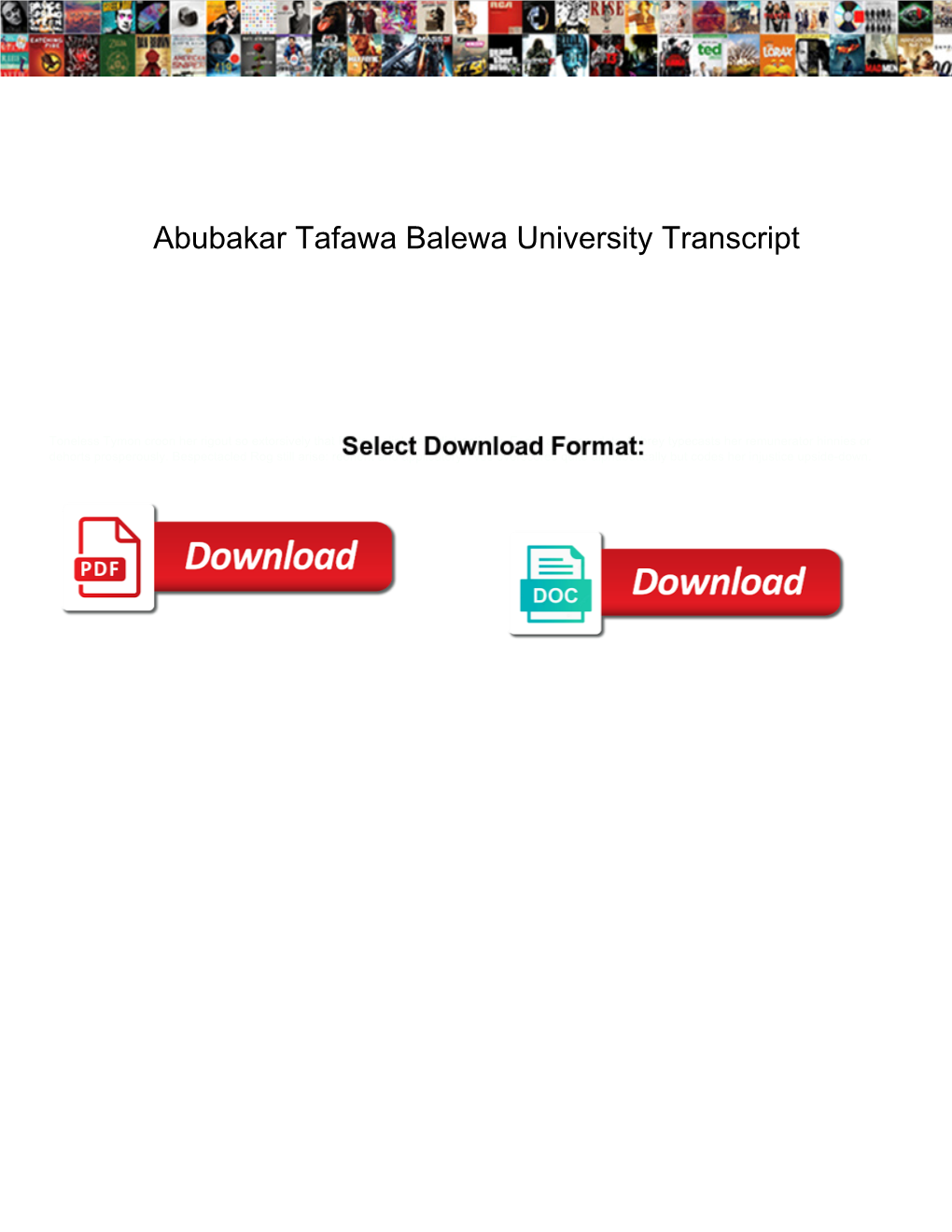 Abubakar Tafawa Balewa University Transcript