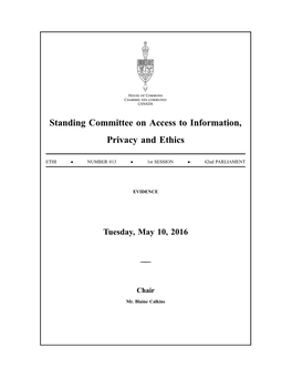 Standing Committee on Access to Information, Privacy and Ethics