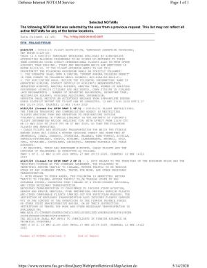 Page 1 of 1 Defense Internet NOTAM Service 5/14/2020