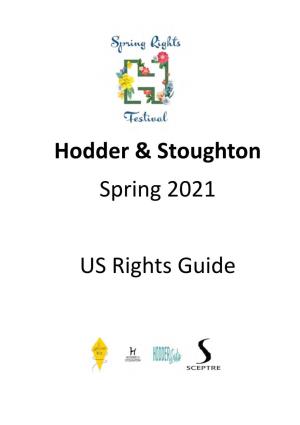 Hodder & Stoughton Spring 2021 US Rights Guide