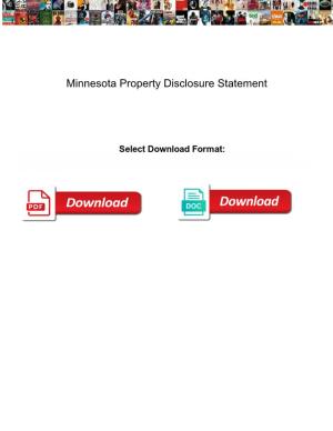Minnesota Property Disclosure Statement