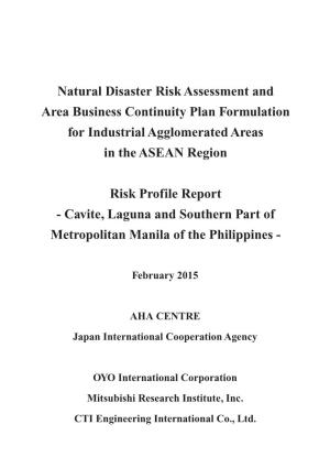 Natural Disaster Risk Assessment and Area Business Continuity Plan Formulation for Industrial Agglomerated Areas in the ASEAN Region