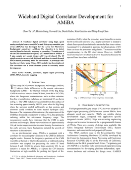 Wideband Digital Correlator Development for Amiba