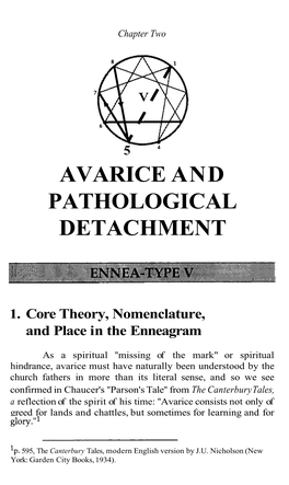 Avarice and Pathological Detachment