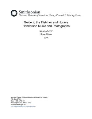 Guide to the Fletcher and Horace Henderson Music and Photographs