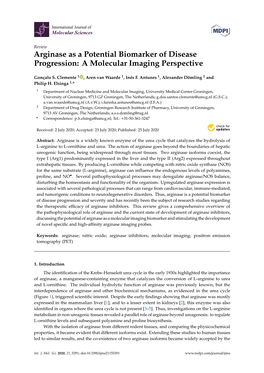 Arginase As a Potential Biomarker of Disease Progression: a Molecular Imaging Perspective