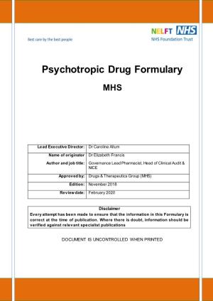 Psychotropic Drug Formulary