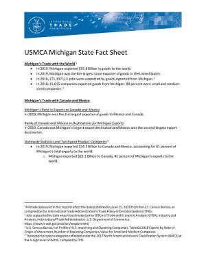 USMCA Michigan State Fact Sheet