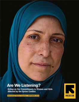 Are We Listening? Acting on Our Commitments to Women and Girls Affected by the Syrian Conflict