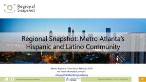 Regional Snapshot: Metro Atlanta's Hispanic and Latino Community