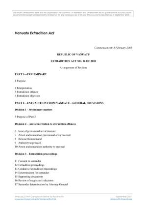 Vanuatu Extradition Act