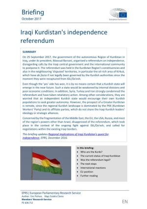 Iraqi Kurdistan's Independence Referendum