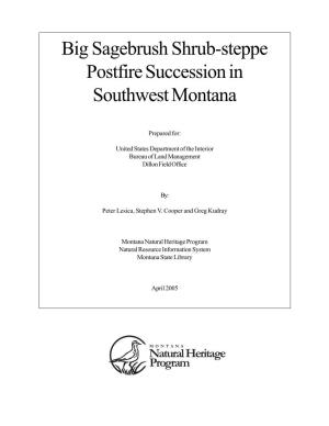 Big Sagebrush Shrub-Steppe Postfire Succession in Southwest Montana