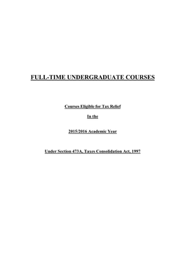 Full Time Undergraduate Courses 2015-2016
