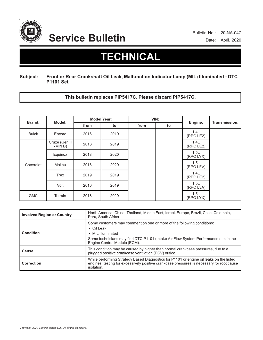 Service Bulletin TECHNICAL