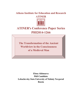 ATINER's Conference Paper Series PHI2014-1266