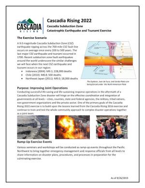 Cascadia Rising 2022 Cascadia Subduction Zone Catastrophic Earthquake and Tsunami Exercise