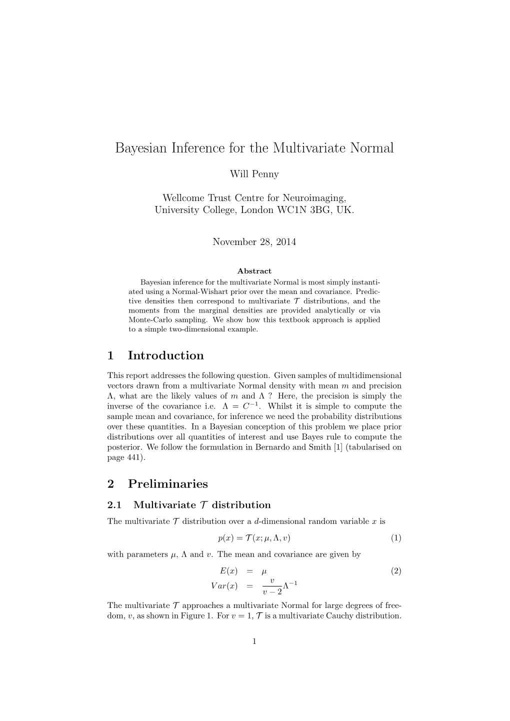 Bayesian Inference for the Multivariate Normal