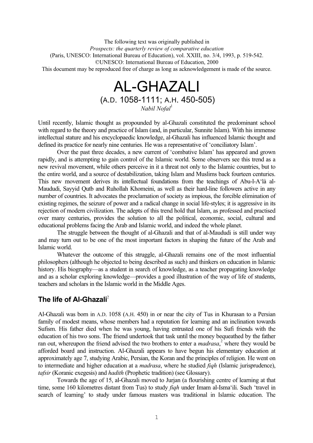 Al-Ghazali (A.D