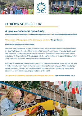 Europa UK School E-Brochure 2019 FINAL 30.04.18.Indd